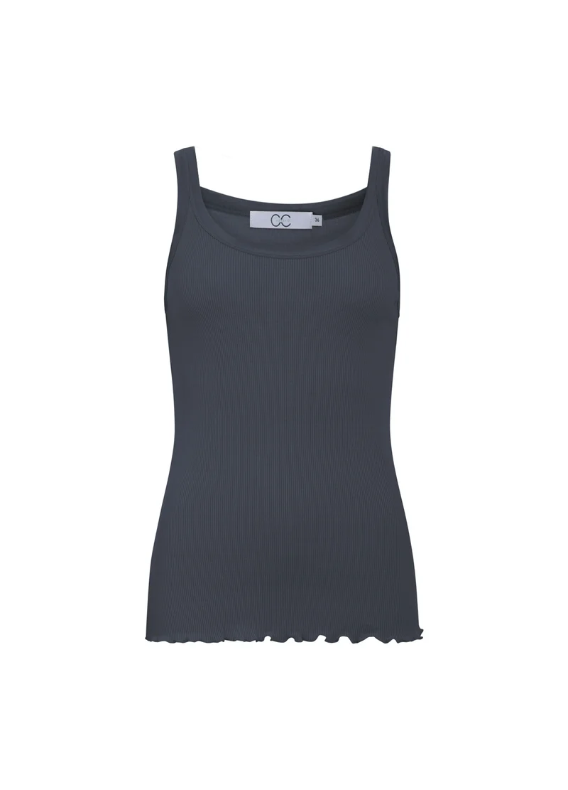HEART SILK TOP - Dark Stone Grey