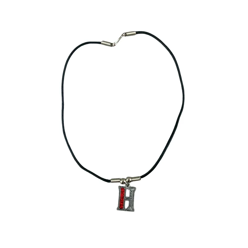 Vintage Deadstock 90s Y2K Red Letter 'H' Initial Thong Necklace