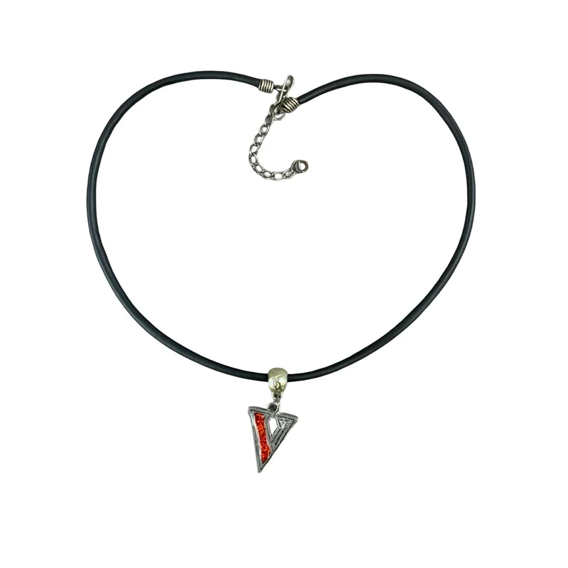 Vintage Deadstock 90s Y2K Orange Letter 'V' Initial Thong Necklace
