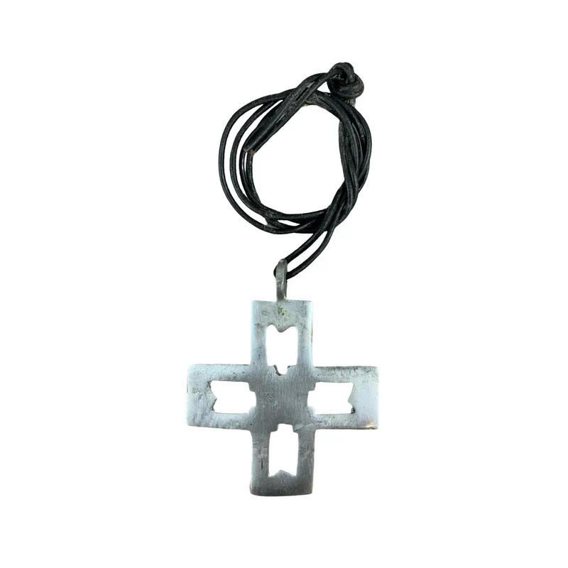 Vintage Deadstock 90s Y2K Large Metal Cross Gothic Necklace