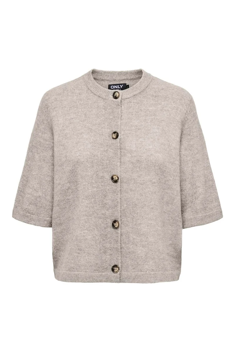 Only - Onlcamilla S/S Cardigan Knt - 5101185 Pumice Stone Melange