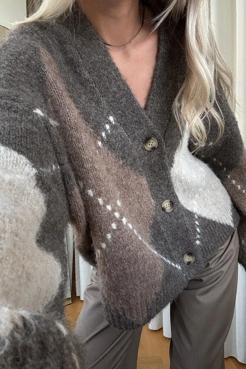 Noella - N-Laiana Knit Cardigan 14670002 - 1513 - Ash Brown Mix