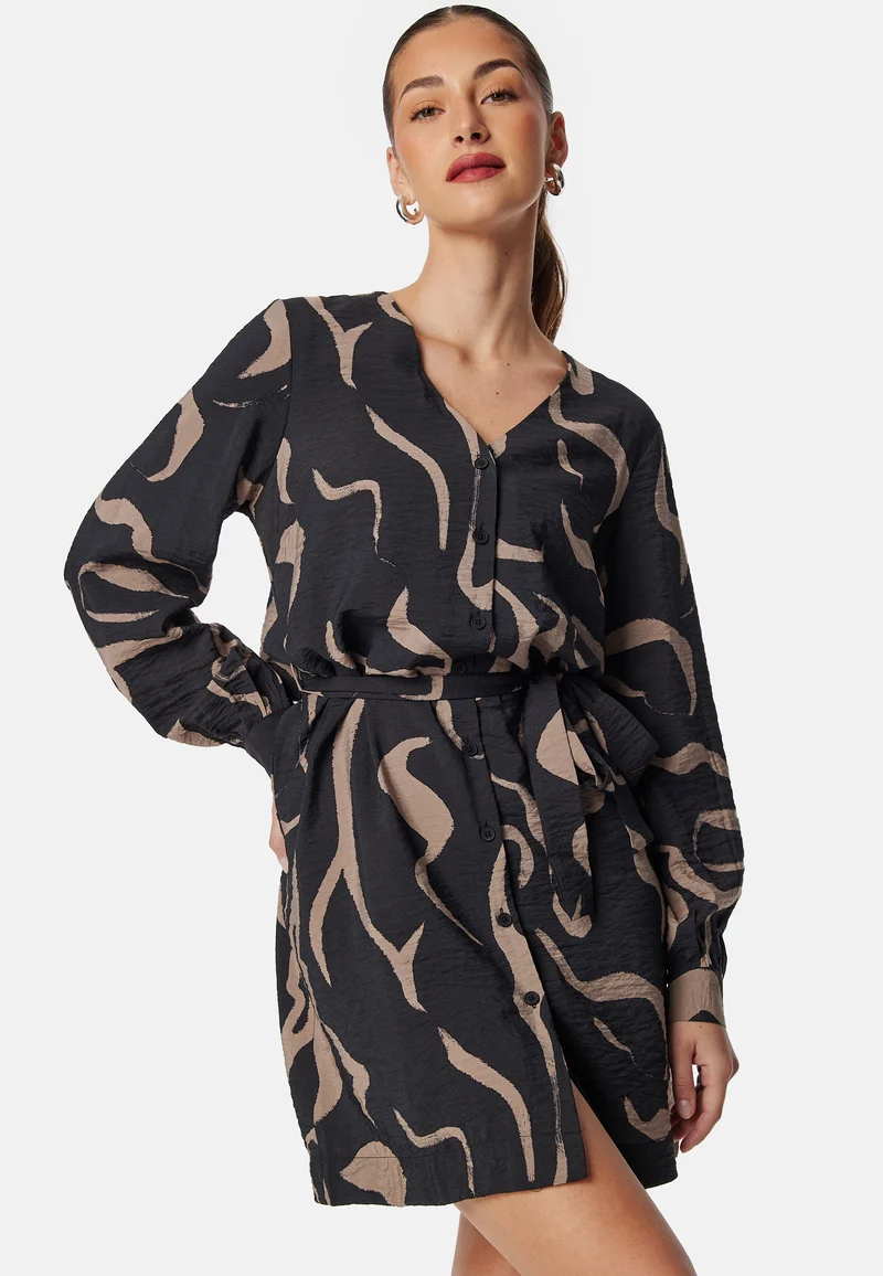 Objjacira L/S V-NECK SHORT DRESS