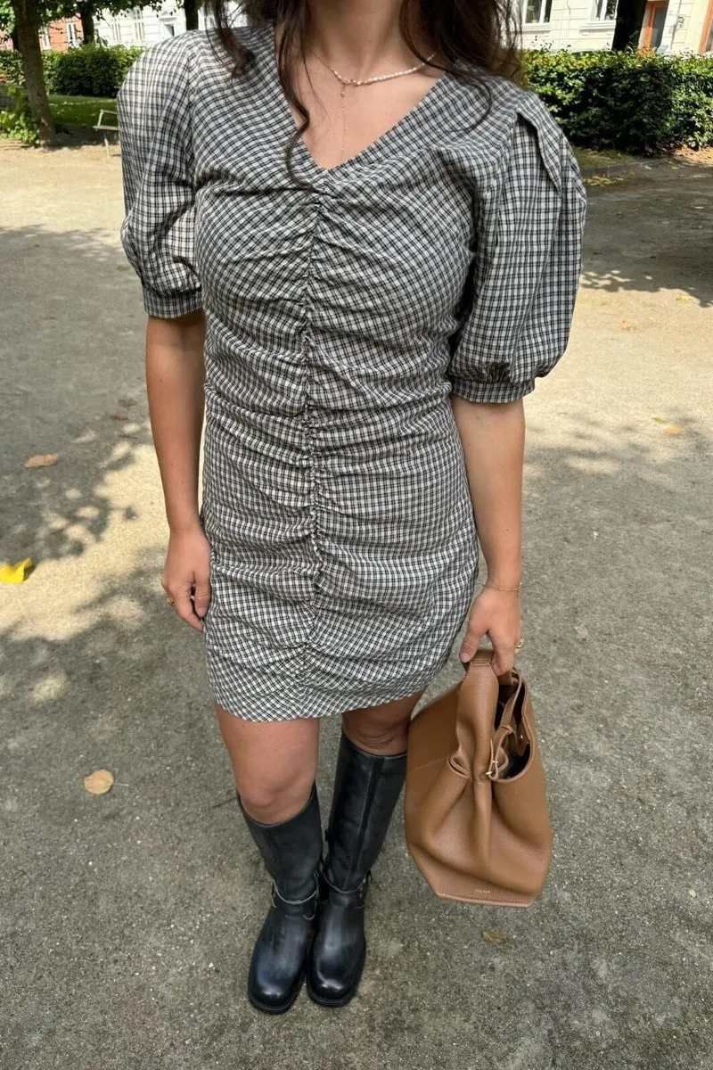 BYIC - Aliceic Dress - bsc Black Small Checks