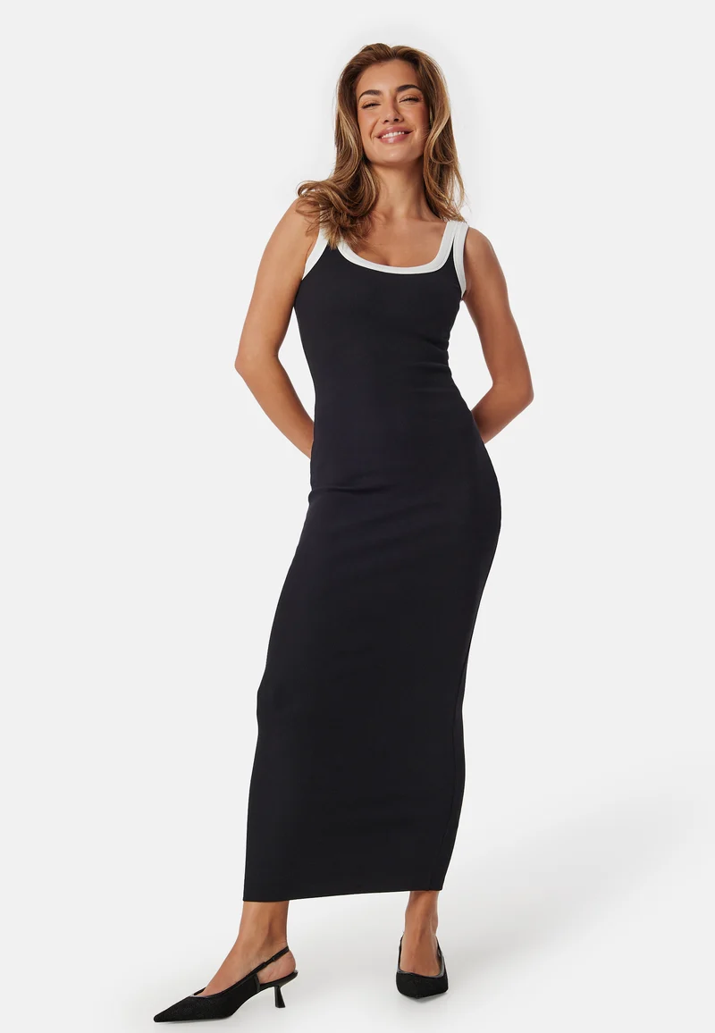 Contrast Rib Dress
