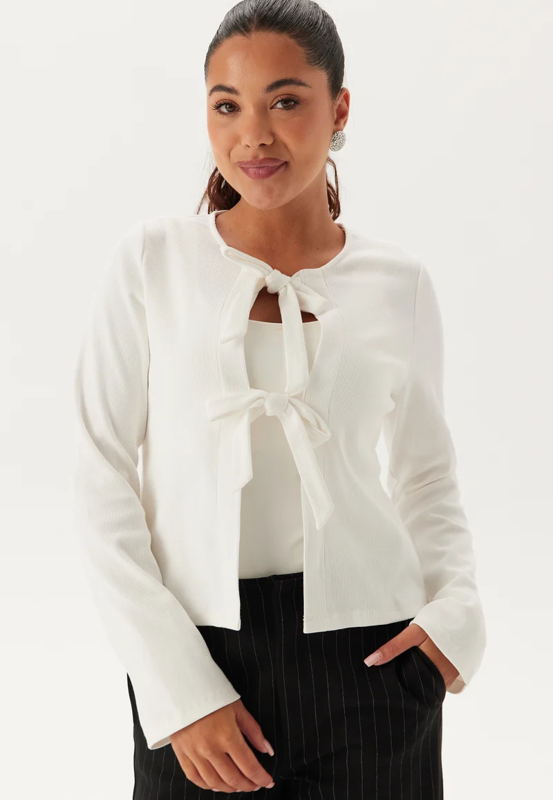 Rib Bow Cardigan