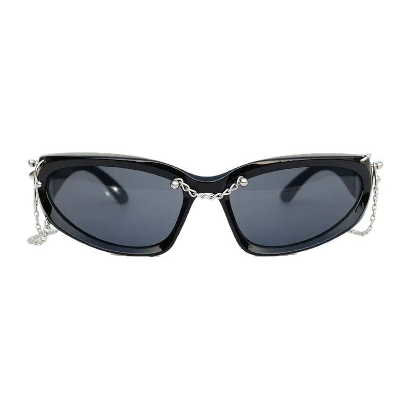 Unisex Cyberpunk Star Spiked Chain Glasses Solglasögon