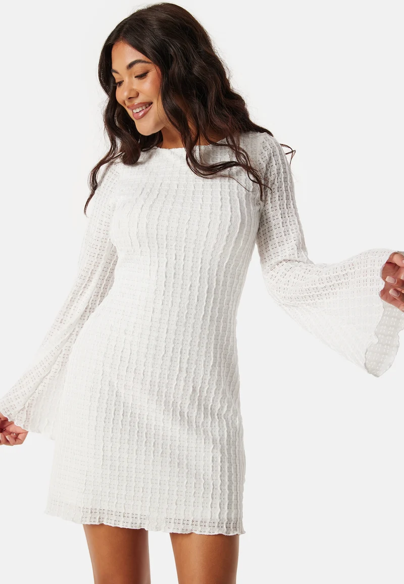 Deep Back Structure Short Dress