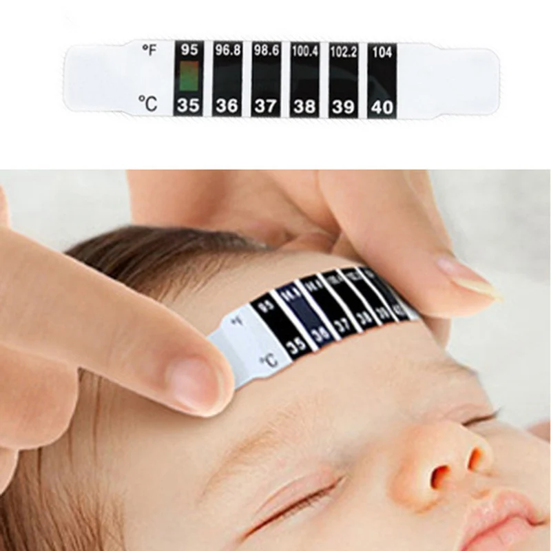 Foreign trade explosion baby forehead thermometer bendable baby LCD discoloration body temperature LCD temperature stickers direct sales