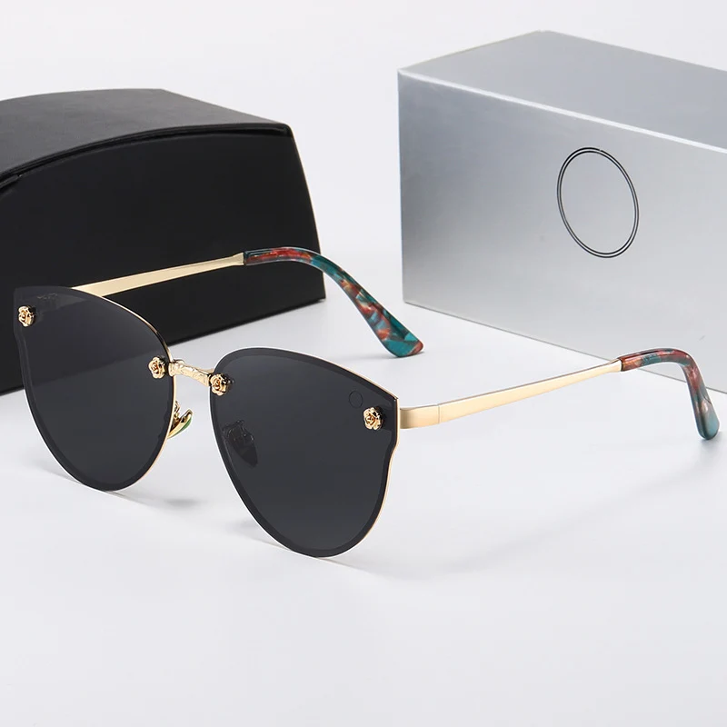 Ladies Fashion New Polarized Sunglasses Brand Big Frame Women's Anti-UV Sunglasses Colorful Glasses 382