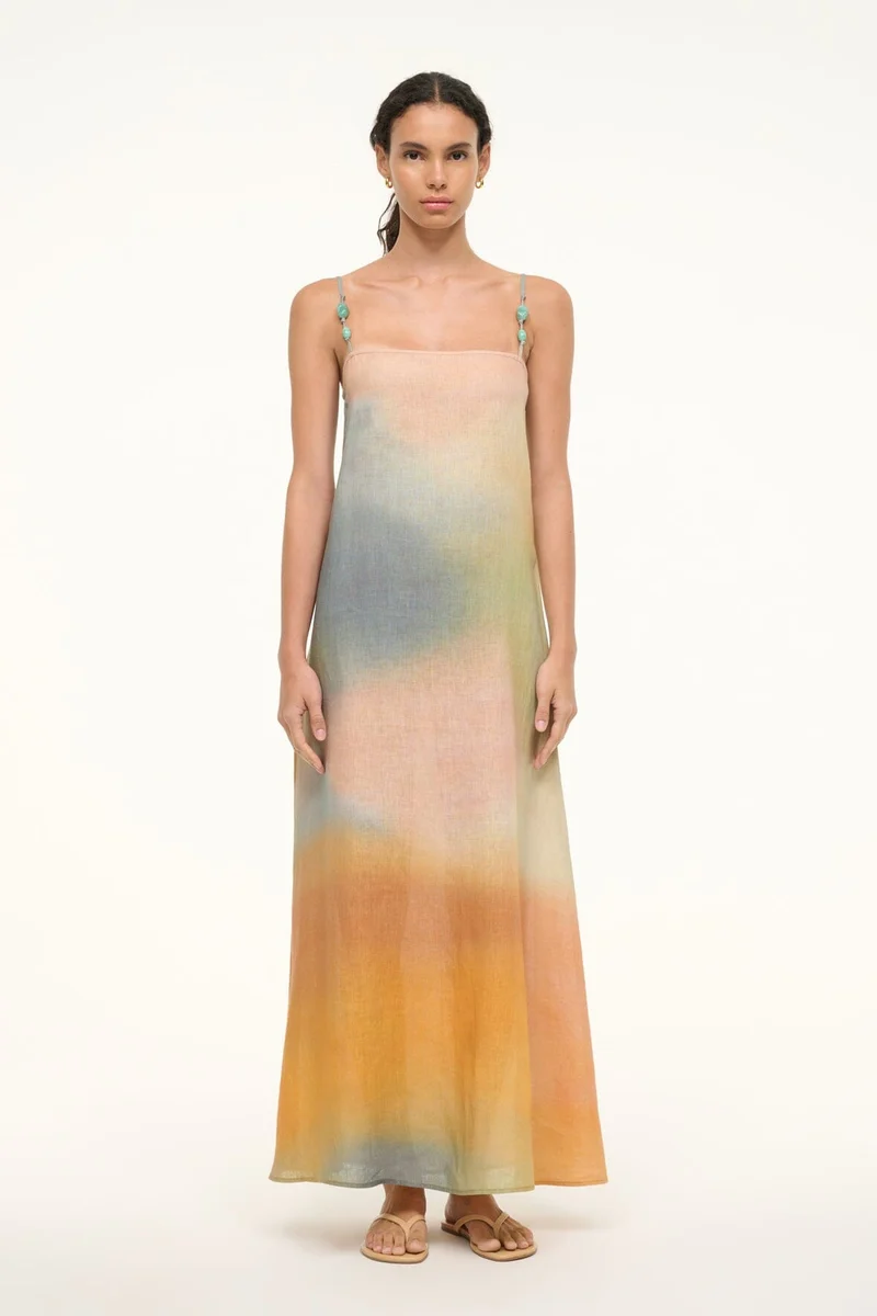 Baura linen dress pastel clouds