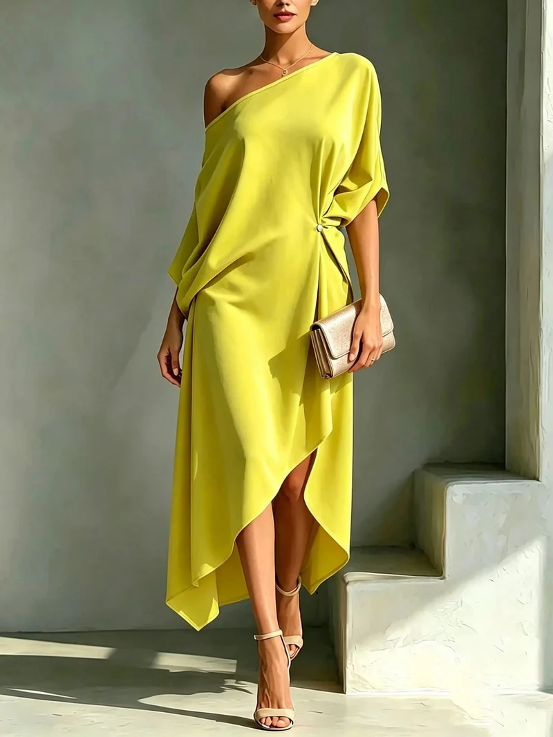 Camila – Elegant Asymmetrisk Klänning