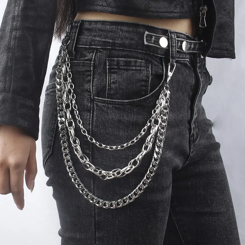 Unisex Punk Flerskiktad Metall Midjekedja Byxkedja