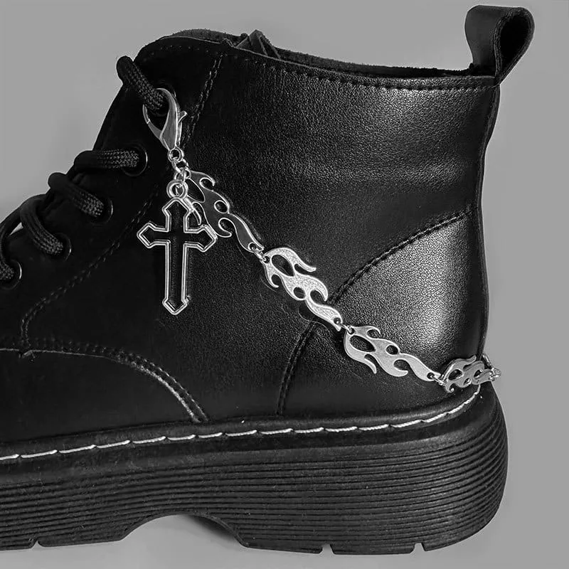 Unisex Punk Cross Boot Chain Skotillbehör