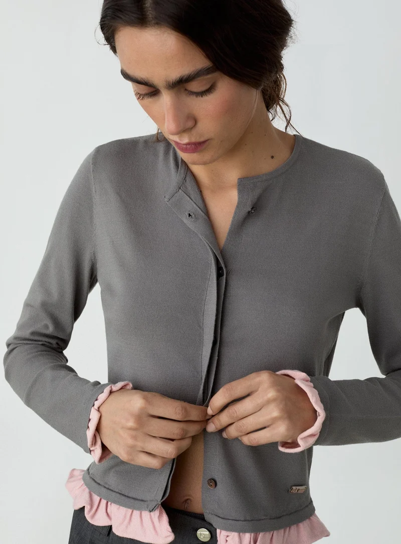 CAMELIA GREY KNITTED TOP