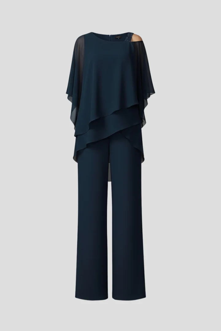 Dakota | Flödande Jumpsuit Med Vida Ben Och Bara Axlar För Dam