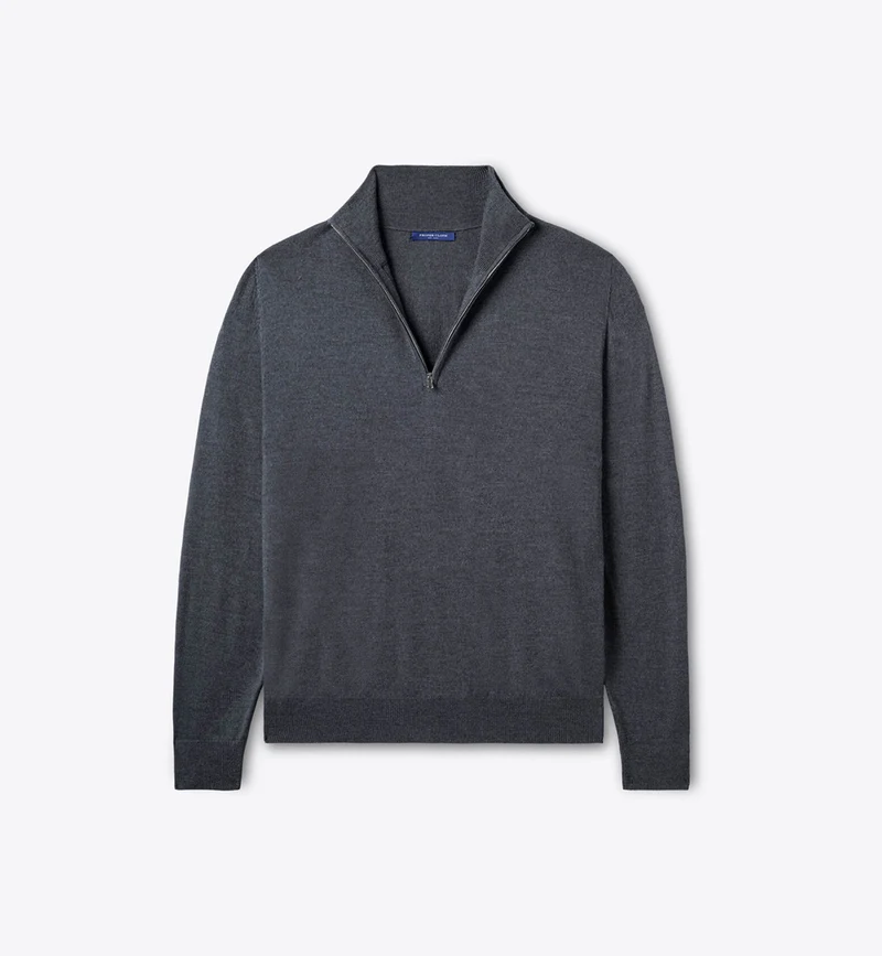 Silk half-zip sweater