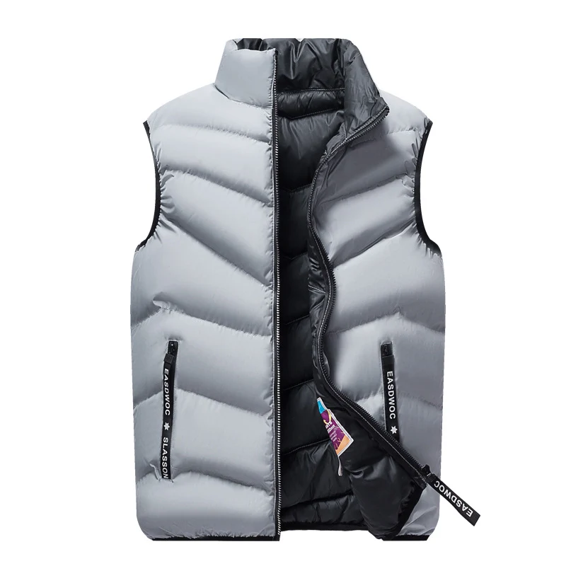 Cross-border vest men's autumn and winter Korean style trendy stand-up collar handsome down cotton padded waistcoat vest vest jacket