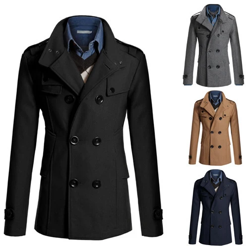 foreign trade new style men's woolen coat men's self-cultivation mid-length woolen coat men's coat N3
