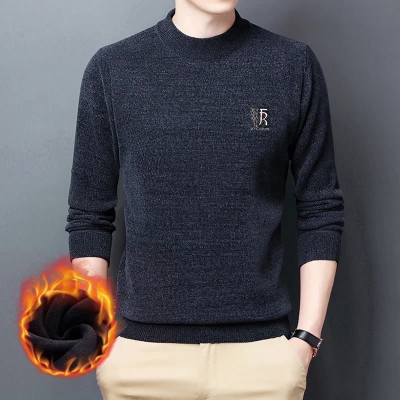 Plush chenille men's sweater for fall/winter 2021