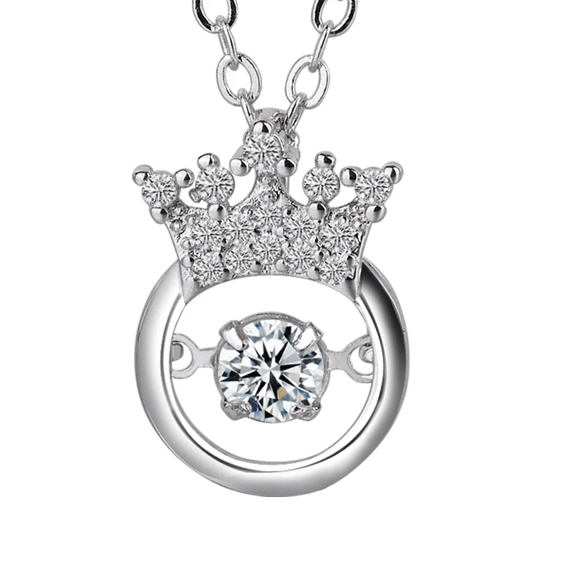 crown necklace fashion 2020 Europe and the United States explosion models smart pendant beating heart creative jewelry women