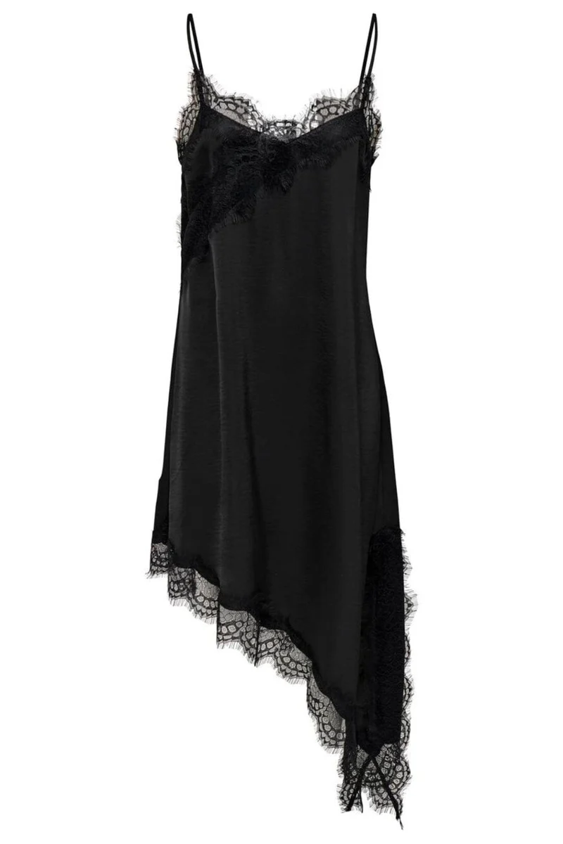 JDY - Jdyurba S/L Asym Split Dress - 5162883 Black