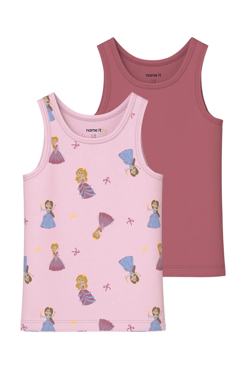 Name It - Nmftank Top Princess - 5098823 Parfait Pink W/ Mauvewood