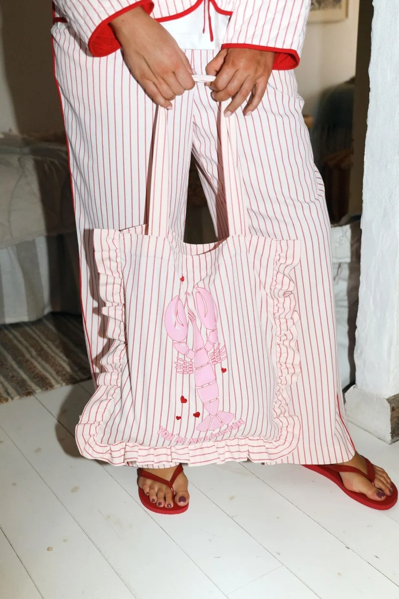 Molly&My x Caroline Dan - Cherry Tote - Pink W. Red