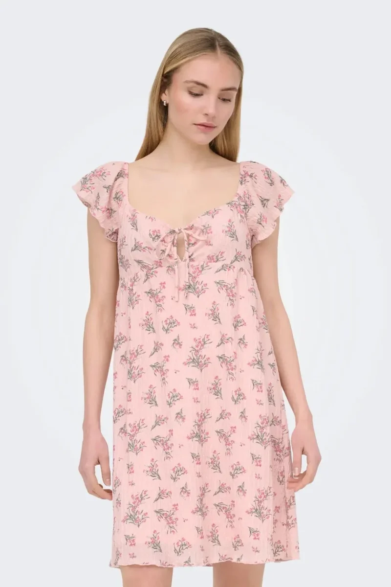 Only - Onldua Frill Sleeve Dress - 5065813 Pale Lilac (Cindy) Floral Laurel Whreat