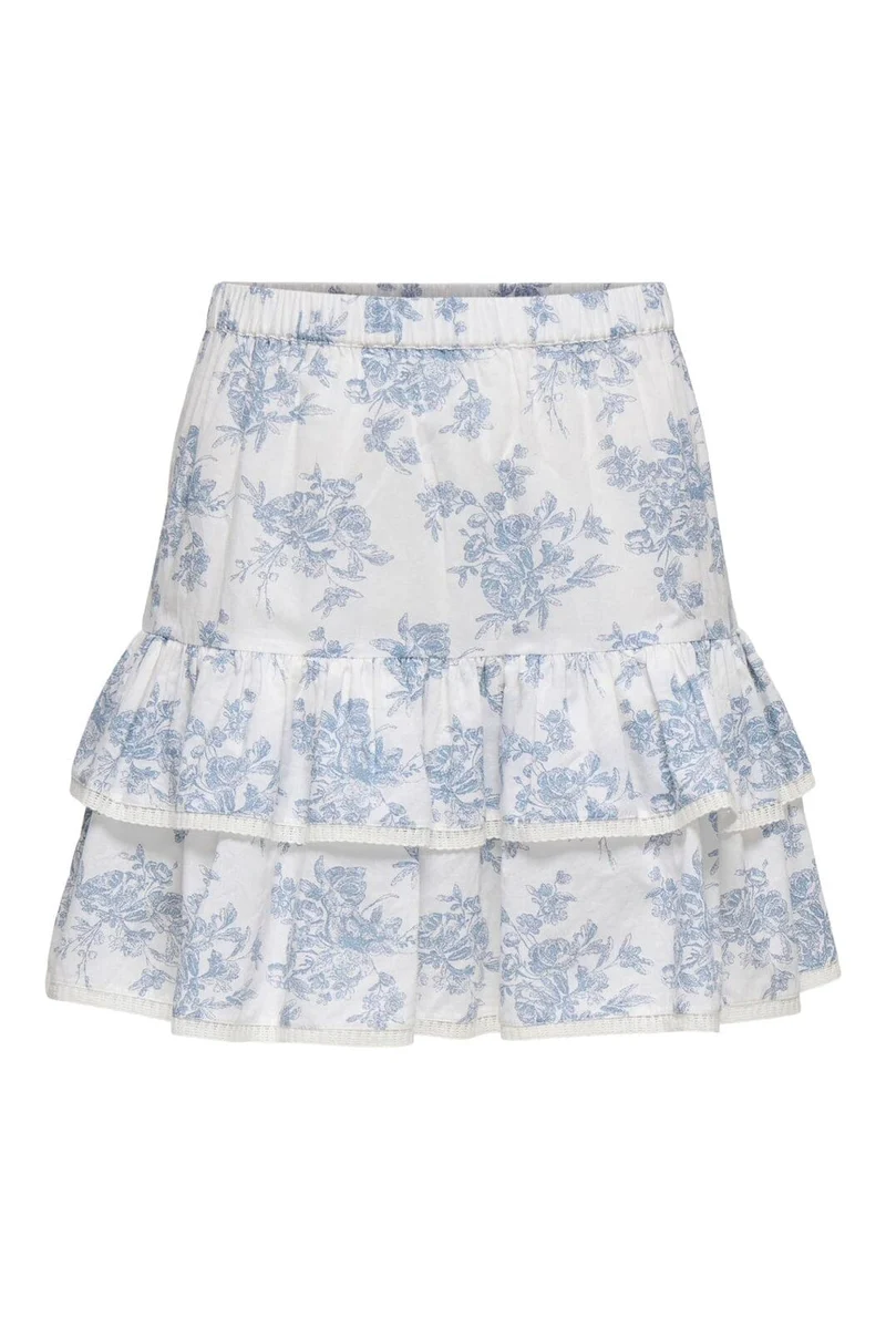 JDY - Jdyalberte Layer Skirt - 5026898 Cloud Dancer 26-02-26 Abstract Flowers