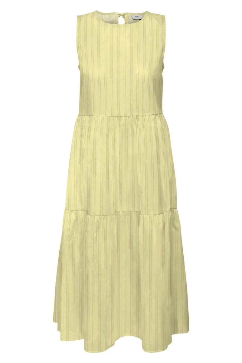 JDY - Jdymio S/L Mididress Dia - 5049596 French Vanilla Lemon Drop & Black