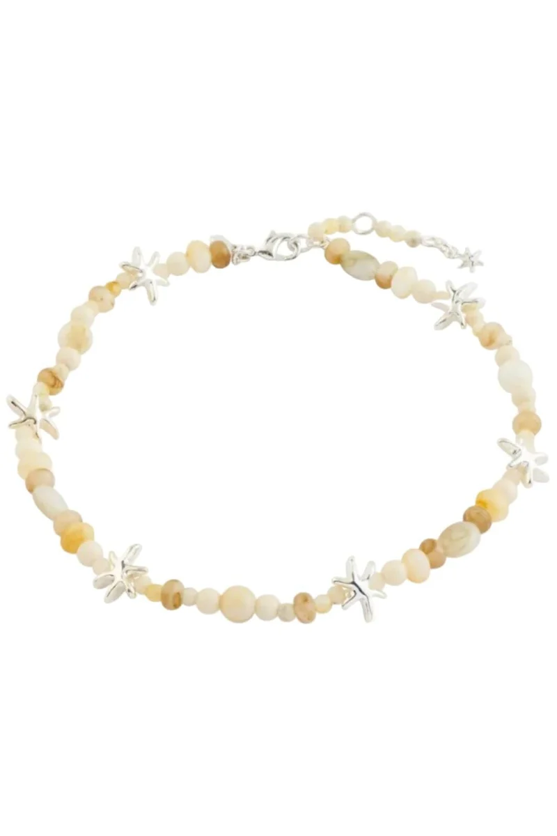 Pilgrim - Prism Ankle Chain White/silver-plated 132626008 - Silver Plated