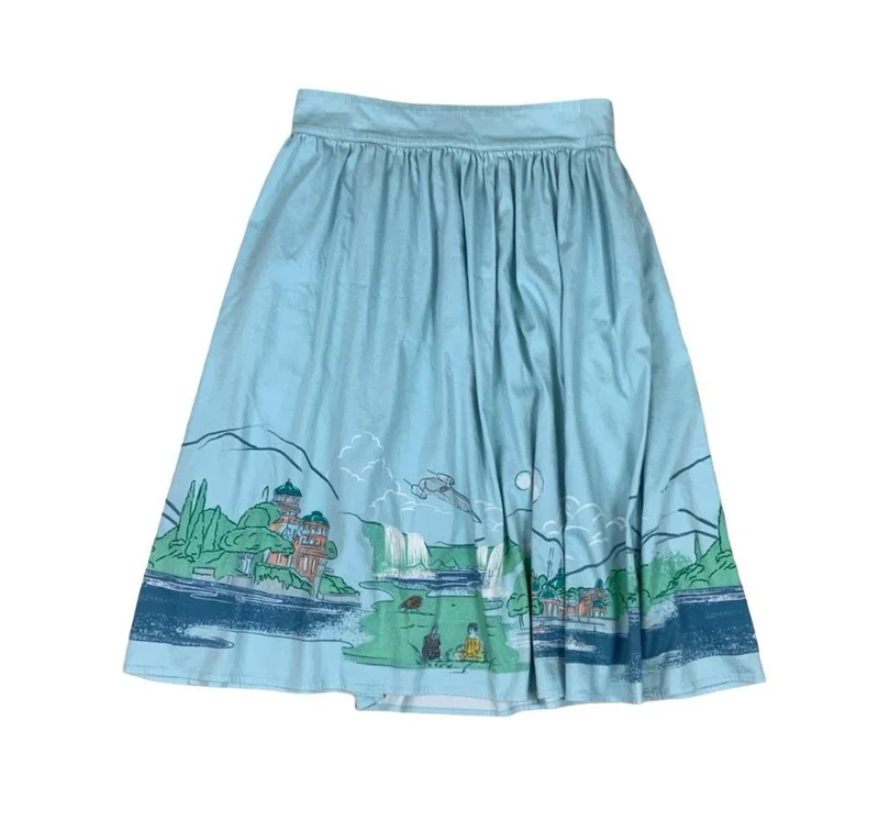 HER UNIVERSE STAR WARS NABOO LANDSCAPE WOVEN RETRO MIDI SKIRT X-SMALL 4 6
