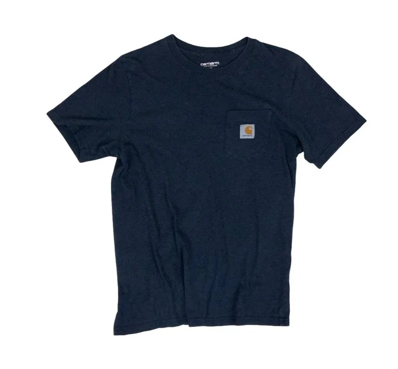 CARHARTT NAVY WORK IN PROGRESS WIP BLUE POCKET TEE SMALL