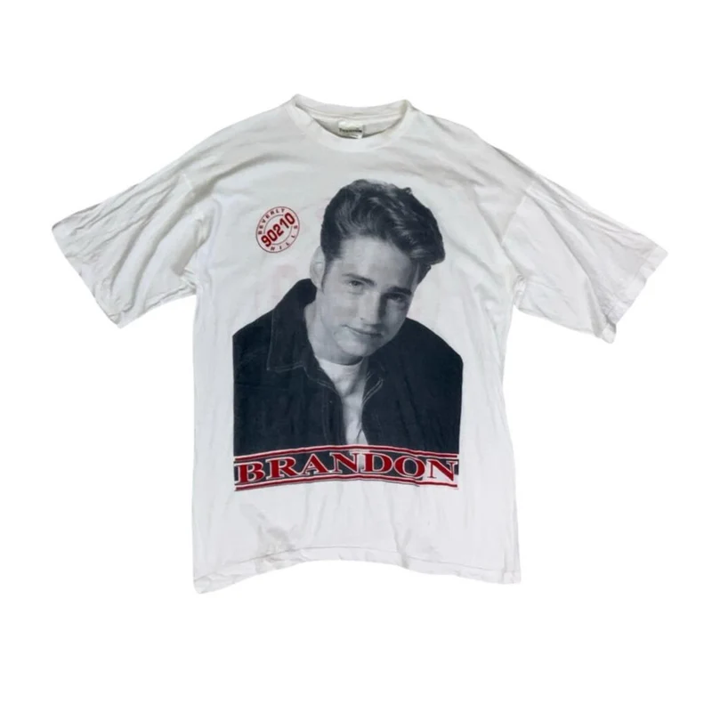 VTG 90S WHITE BRANDON 90210 BEVERLY HILLS CALIFORNIA GRAPHIC TEE MEDIUM
