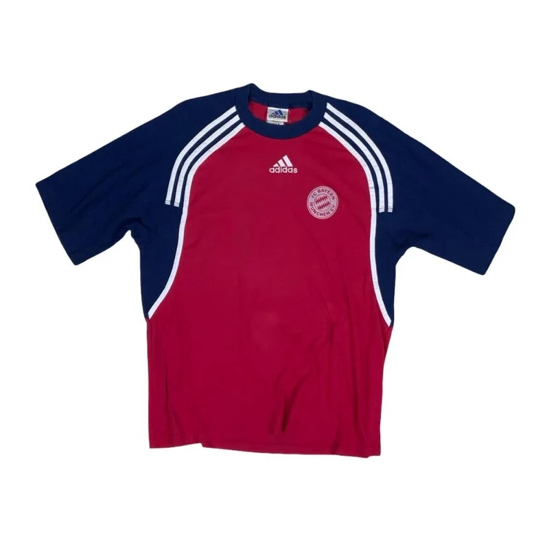 VTG RARE ADIDAS 90'S BAYERN MUNCHEN BLUE RED KELLMÜNZ FOOTBALL TEE LARGE