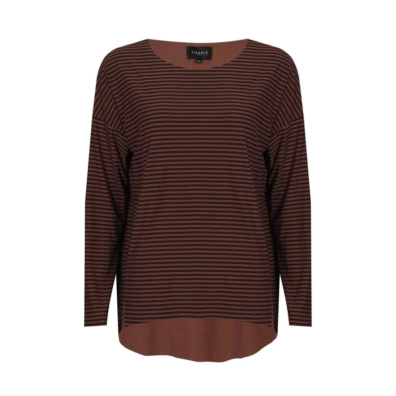 Liberte - Alma-Ls-Top 9504 - Espresso Stripe