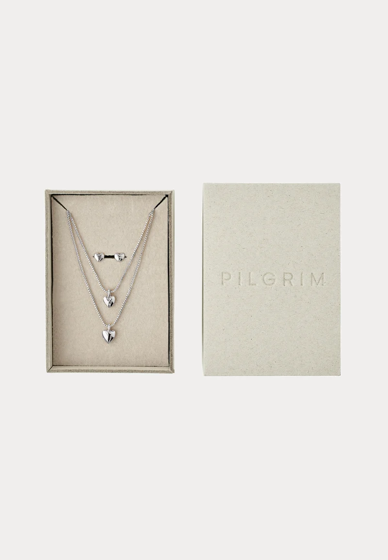 Penina Gift Set, Necklace & Earstuds, silver-plated