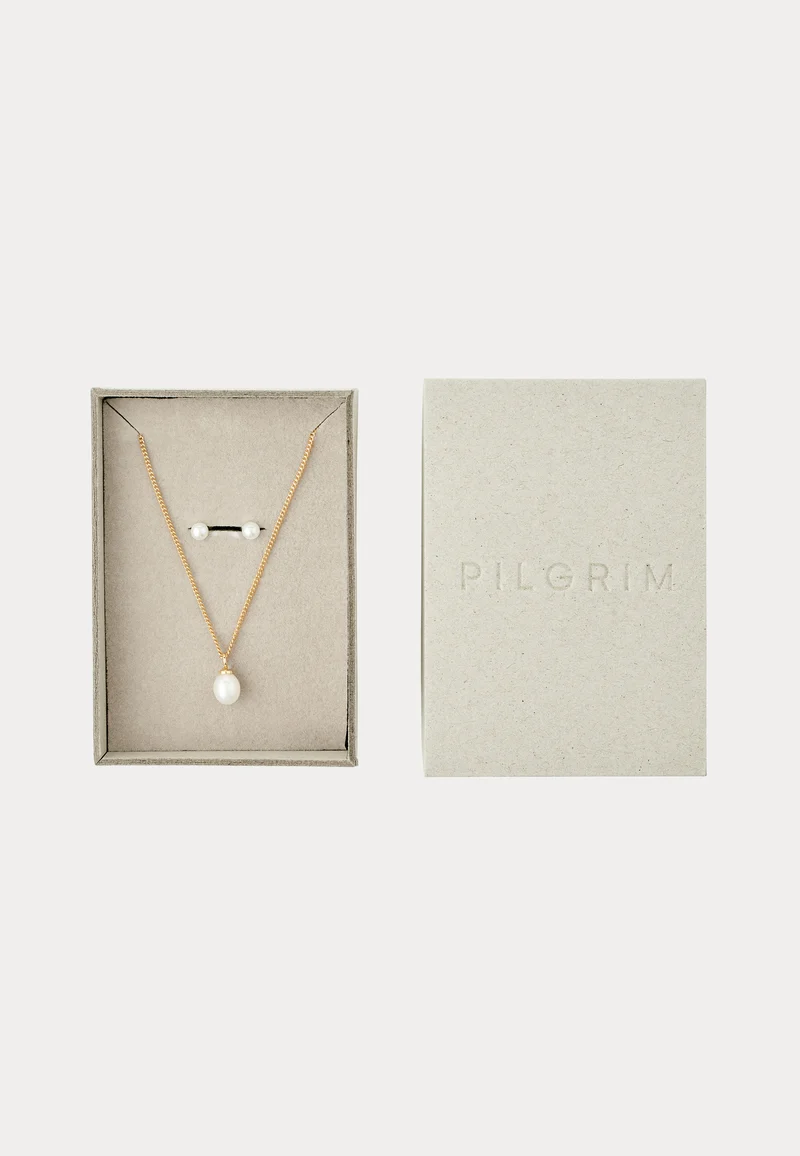 Evena Gift Set, Necklace & Earstuds, gold-plated