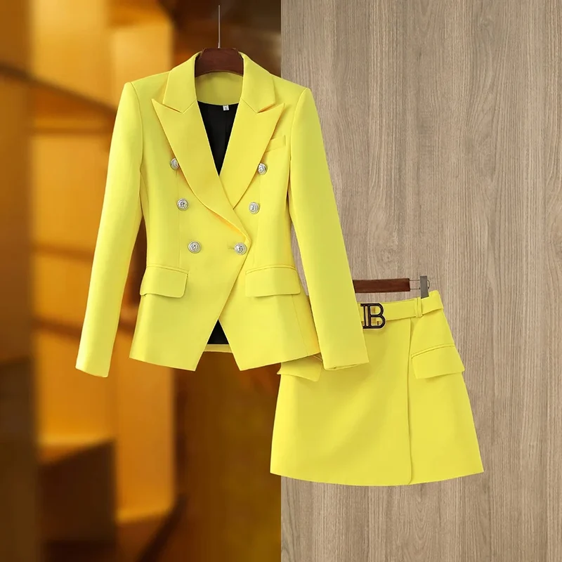 Two-Piece Skirt Set in yellow