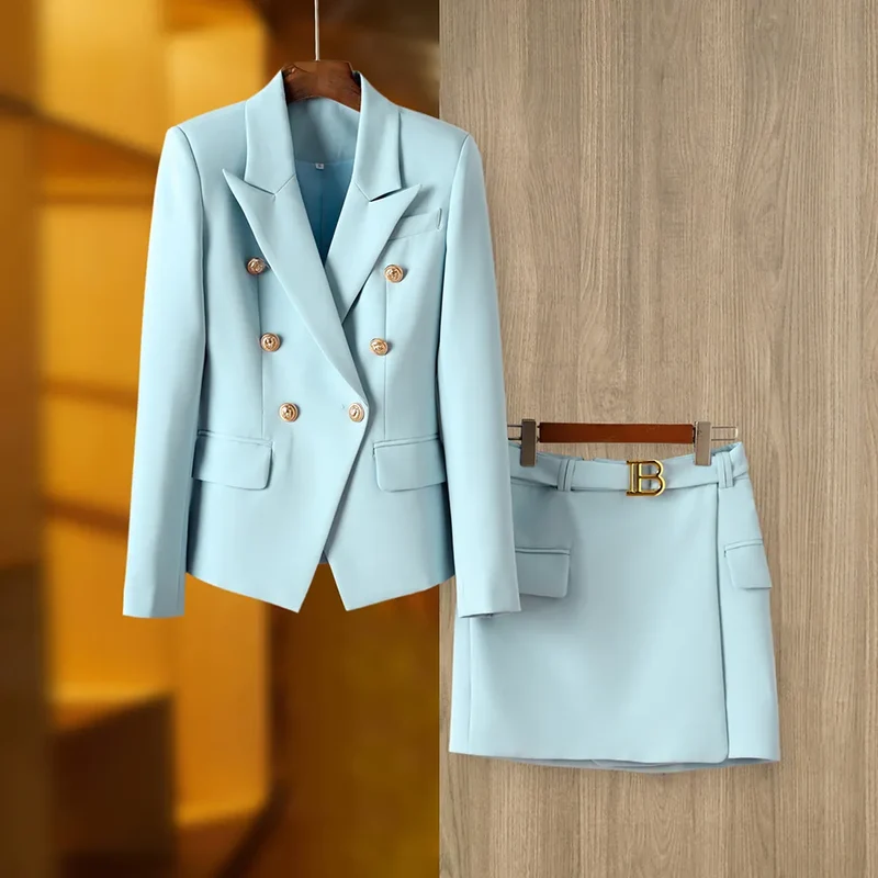 Two-Piece Skirt Set in sky blue