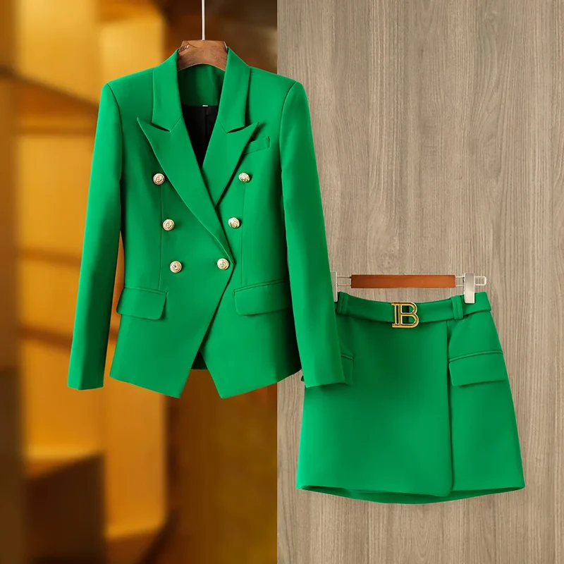 Two-Piece Skirt Set in green