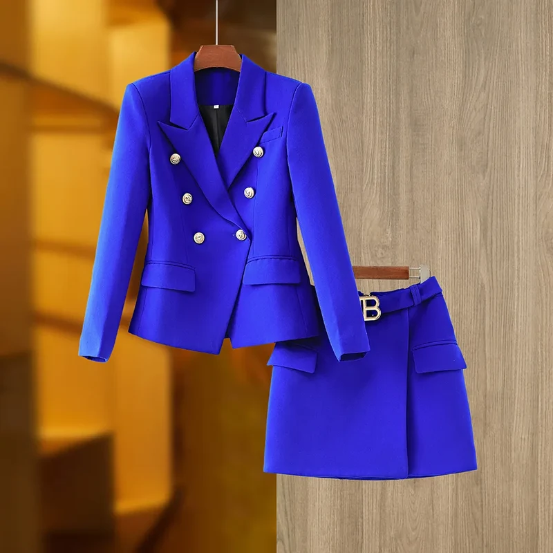 Two-Piece Skirt Set in royal blue