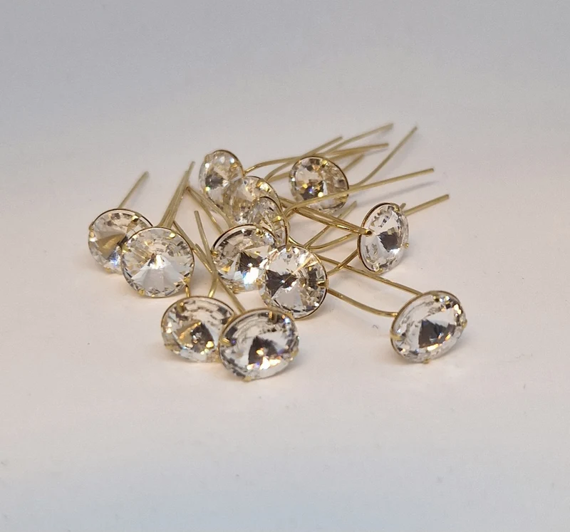 Hårnålar i strass 11 mm 12-pack