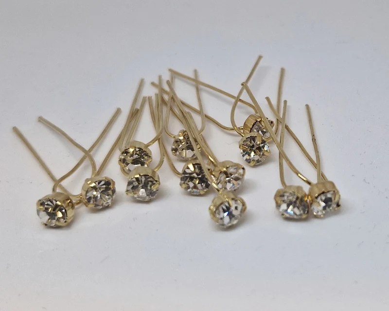 Hårnålar i strass 5 mm 12-pack