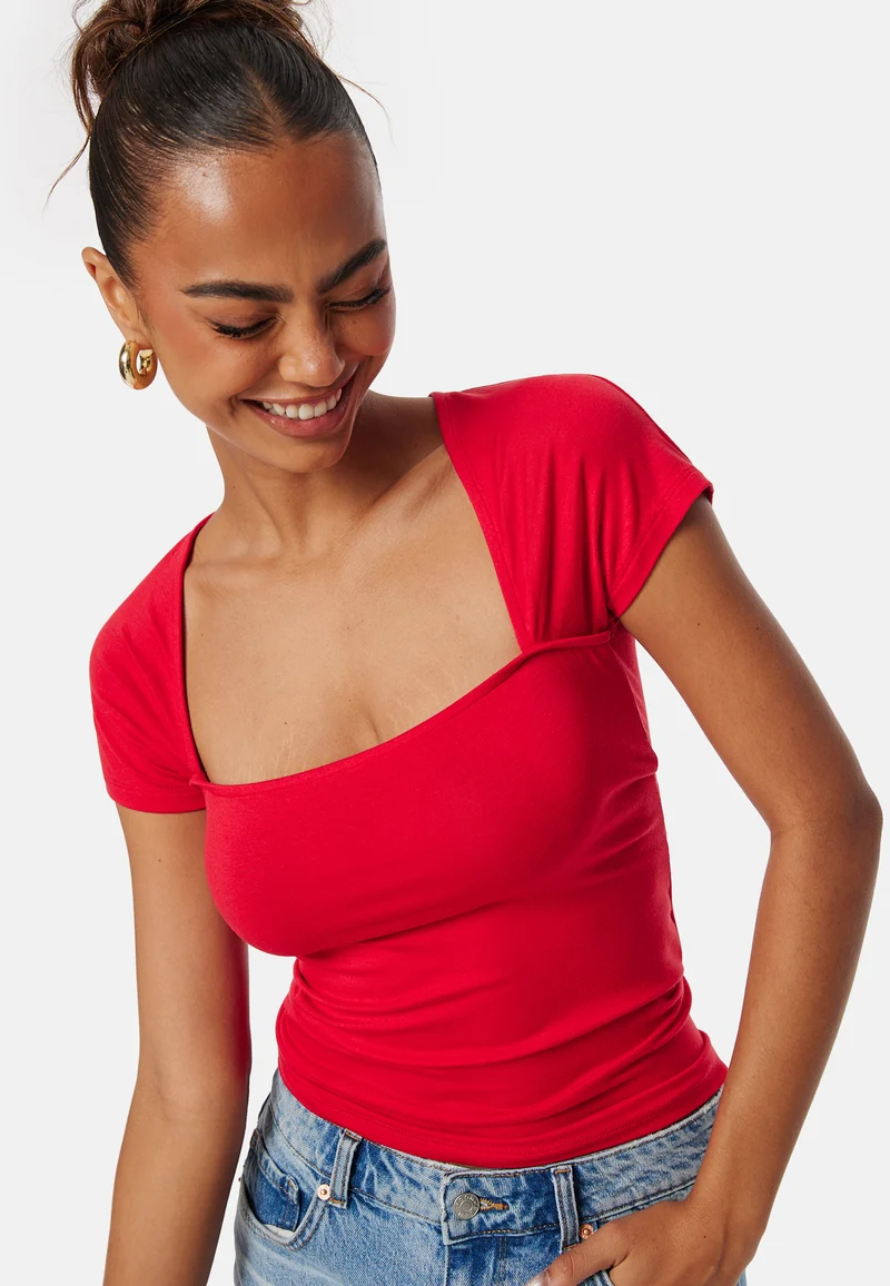 Square Neck Short Sleeve Top