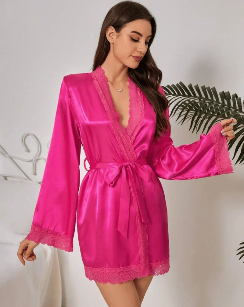 Hot Pink Silk Robe