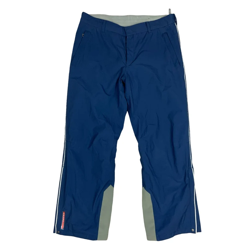 Prada Milano Gore-Tex Weatherproof Navy Grey Waterproof Lined Ski Trousers L/XL