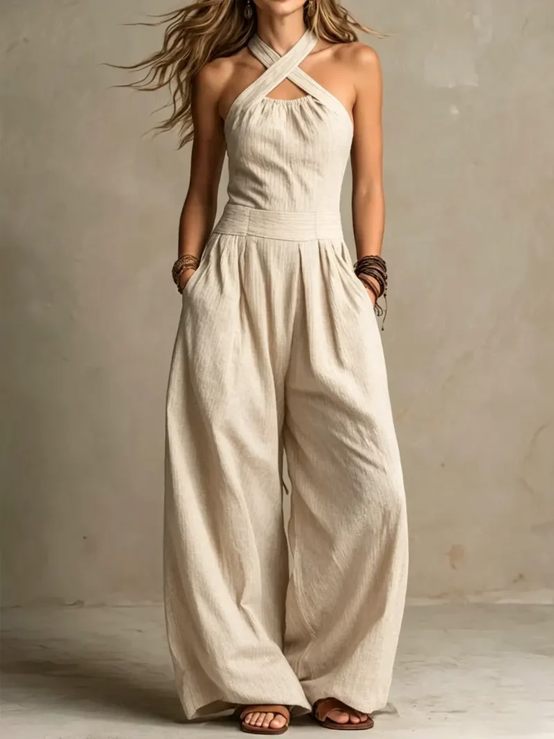 Alva | Elegant Jumpsuit med Korsad Halsringning