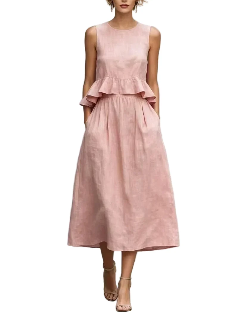 Damklänning O-Neck Sommarstil